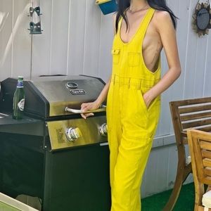 NWT Urban Outfitters Linen Overalls (Black)